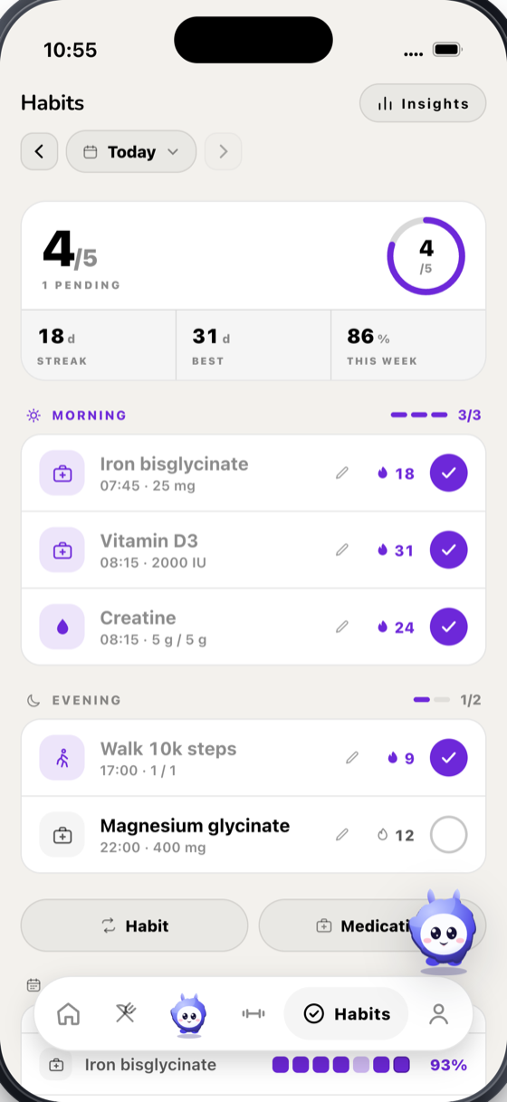 Heala habit tracking