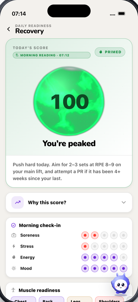 Heala morning recovery score