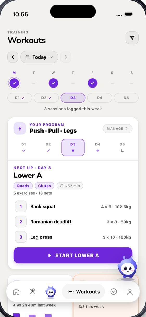 Heala adaptive training plan